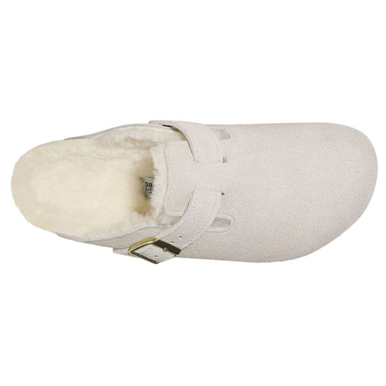 Birkenstock Suede Leather Boston Shearling